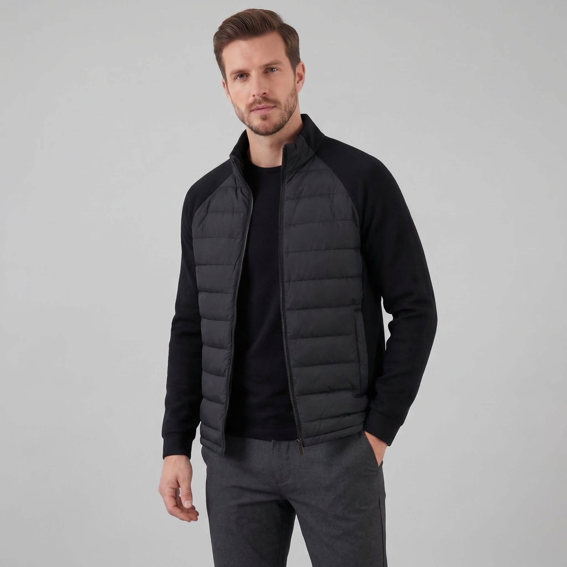 Herren Hybridjacke mit Stehkragen | Albert