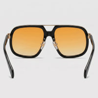 Herren Sonnenbrille eckig mit goldenem Doppelsteg | Hartmut
