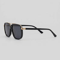 Herren Sonnenbrille eckig mit goldenem Doppelsteg | Hartmut