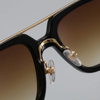 Herren Sonnenbrille eckig mit goldenem Doppelsteg | Hartmut