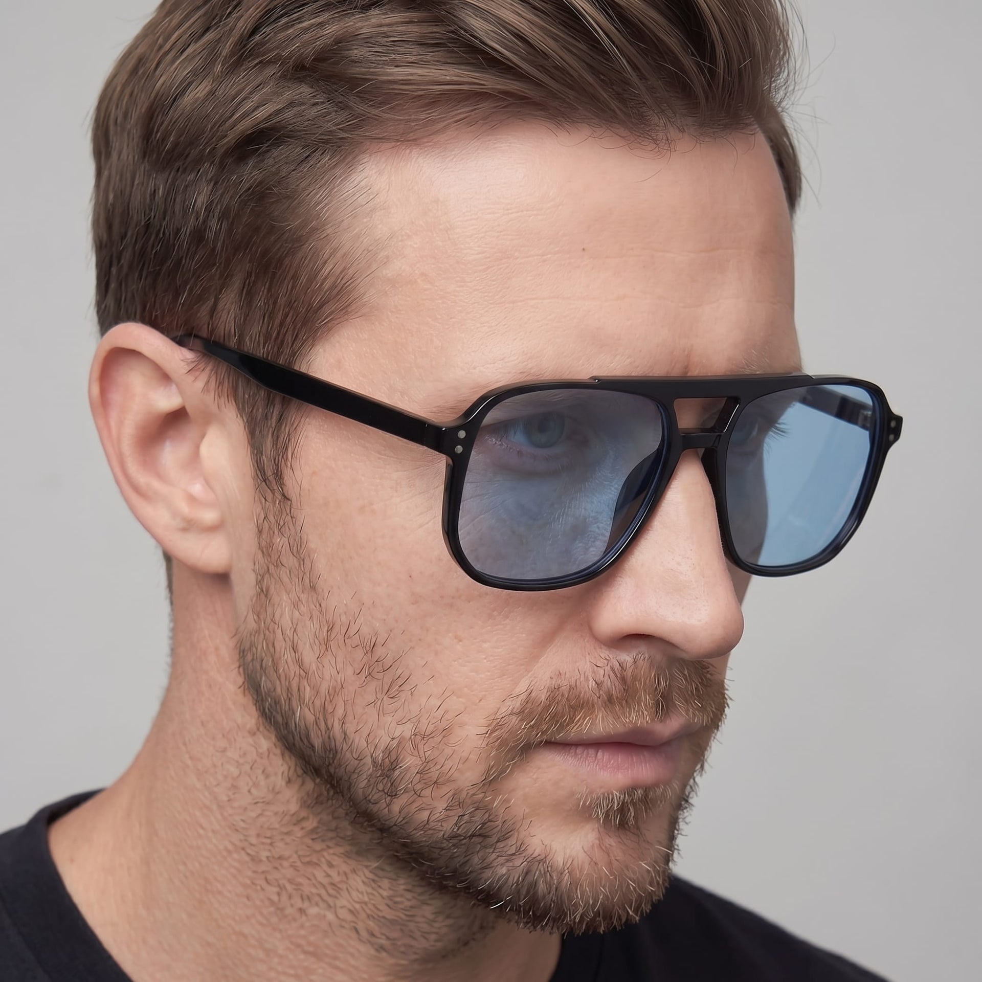 Herren Sonnenbrille Retro mit Doppelsteg | Hartwig