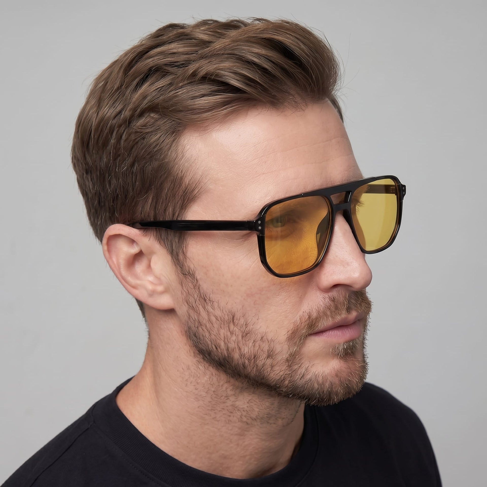 Herren Sonnenbrille Retro mit Doppelsteg | Hartwig