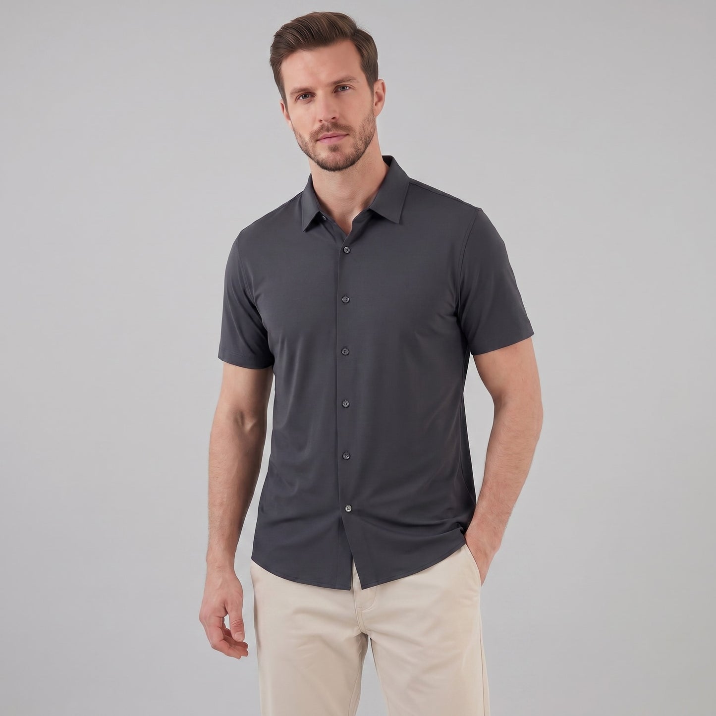 Herren Jerseyhemd Kurzarm mit Stretch | Julian_13