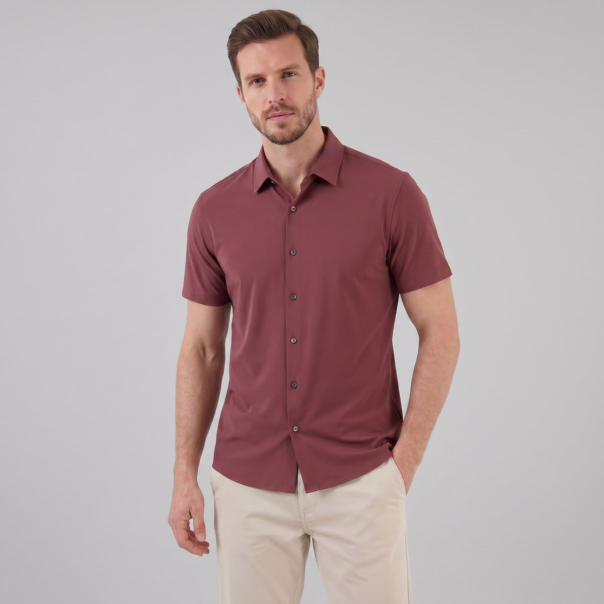 Herren Jerseyhemd Kurzarm mit Stretch | Julian_26