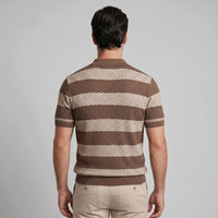 Herren Strickpoloshirt mit Jacquardstreifen | Günter