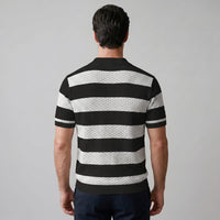 Herren Strickpoloshirt mit Jacquardstreifen | Günter
