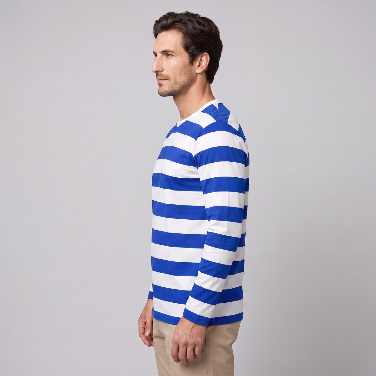 Herren Streifenshirt Langarm mit Rundhalsausschnitt | Roland_7