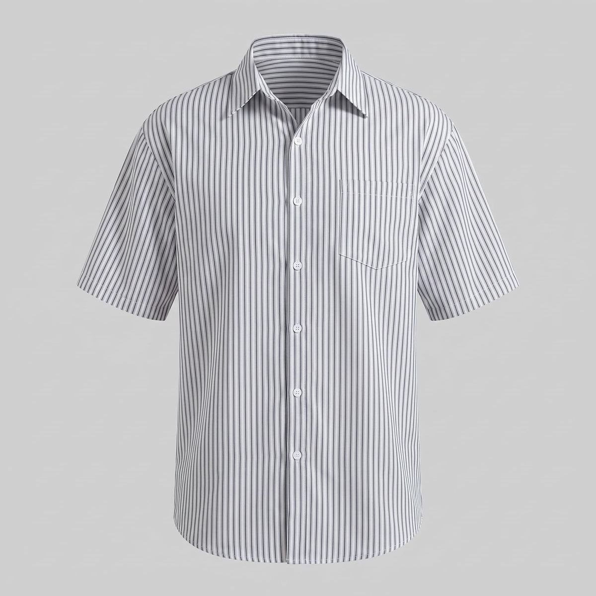 Herren Streifenhemd Oversize Kurzarm | Eckard