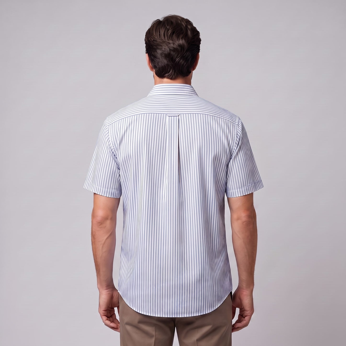 Herren Streifenhemd Oversize Kurzarm | Eckard_15