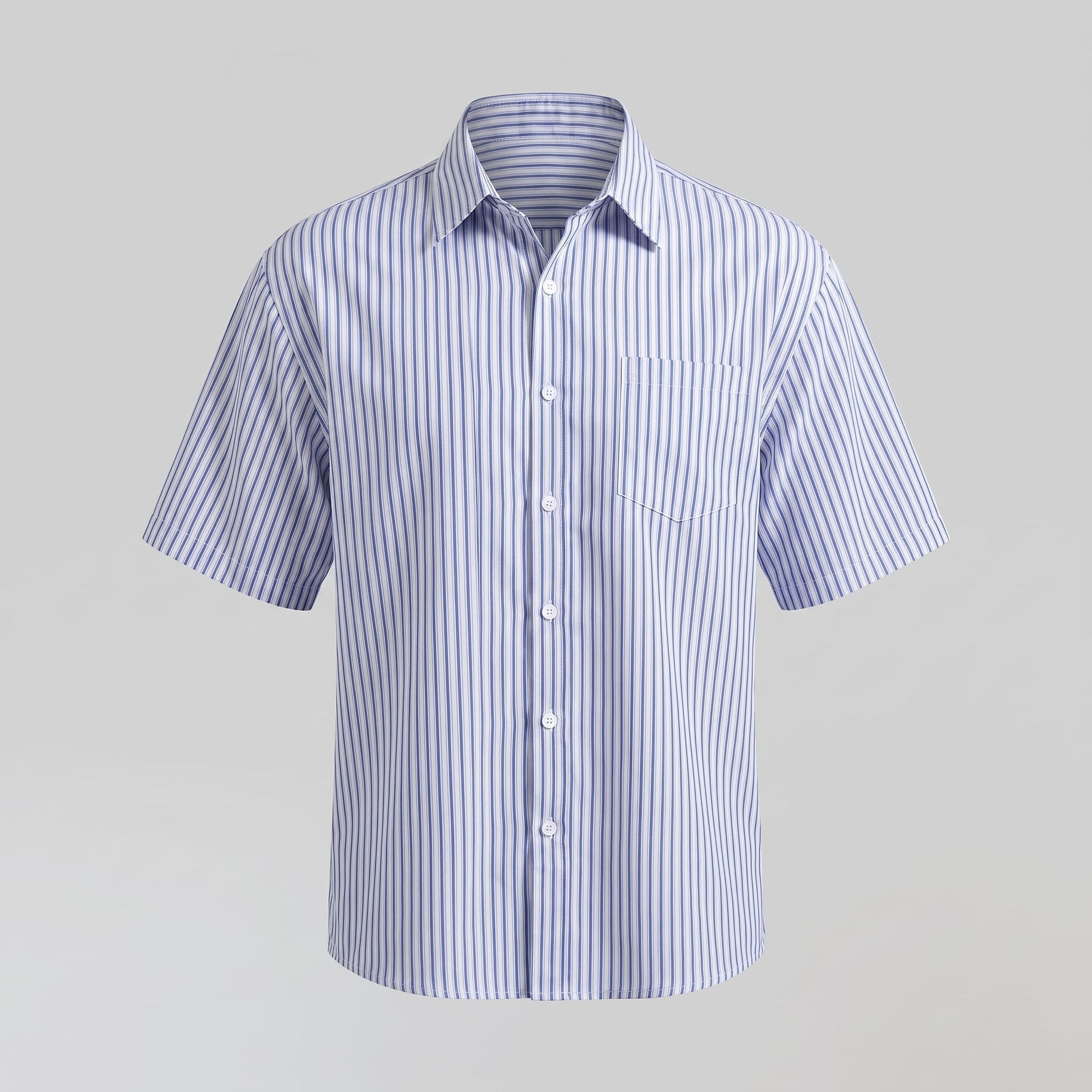 Herren Streifenhemd Oversize Kurzarm | Eckard