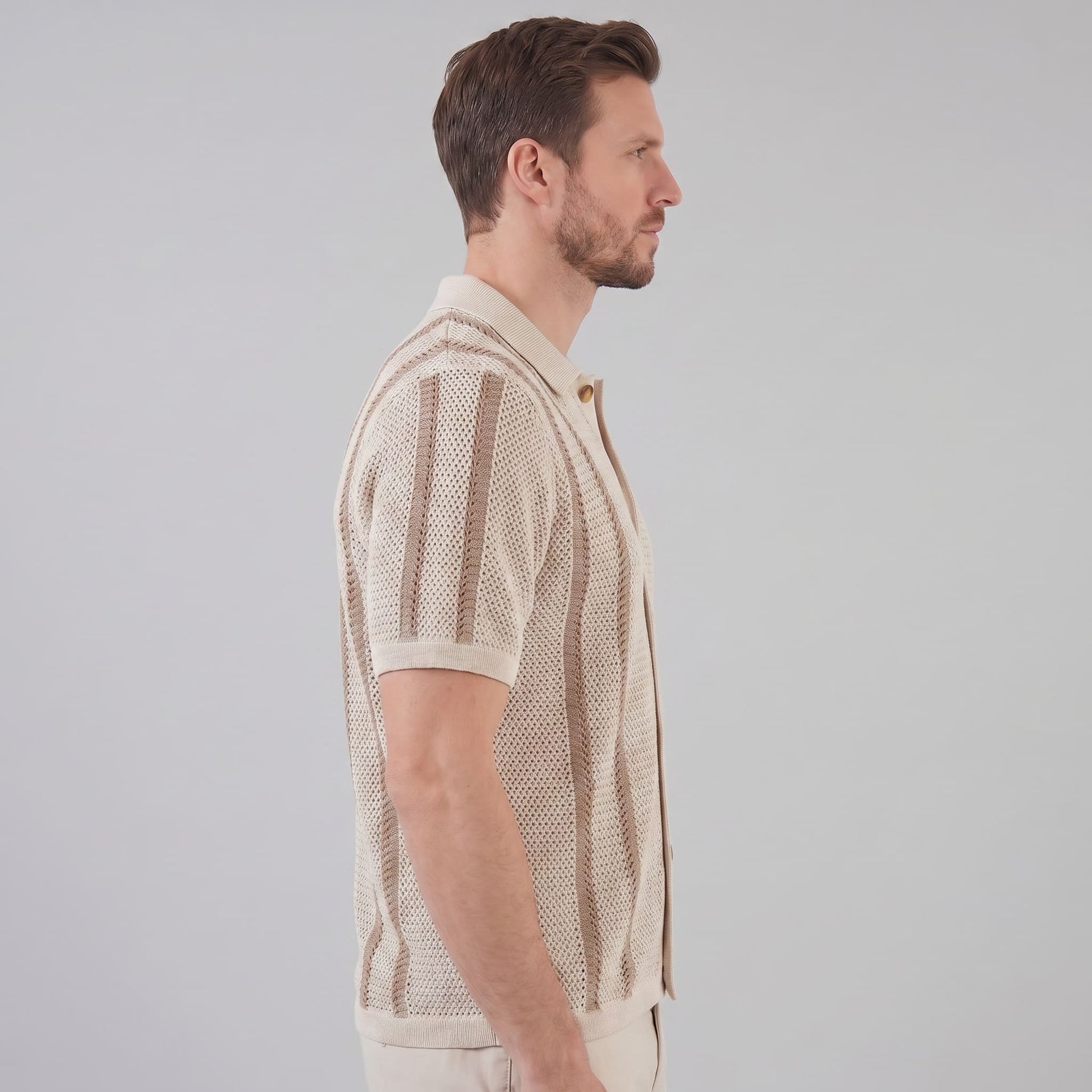 Herren Strickhemd mit Streifen | Justus