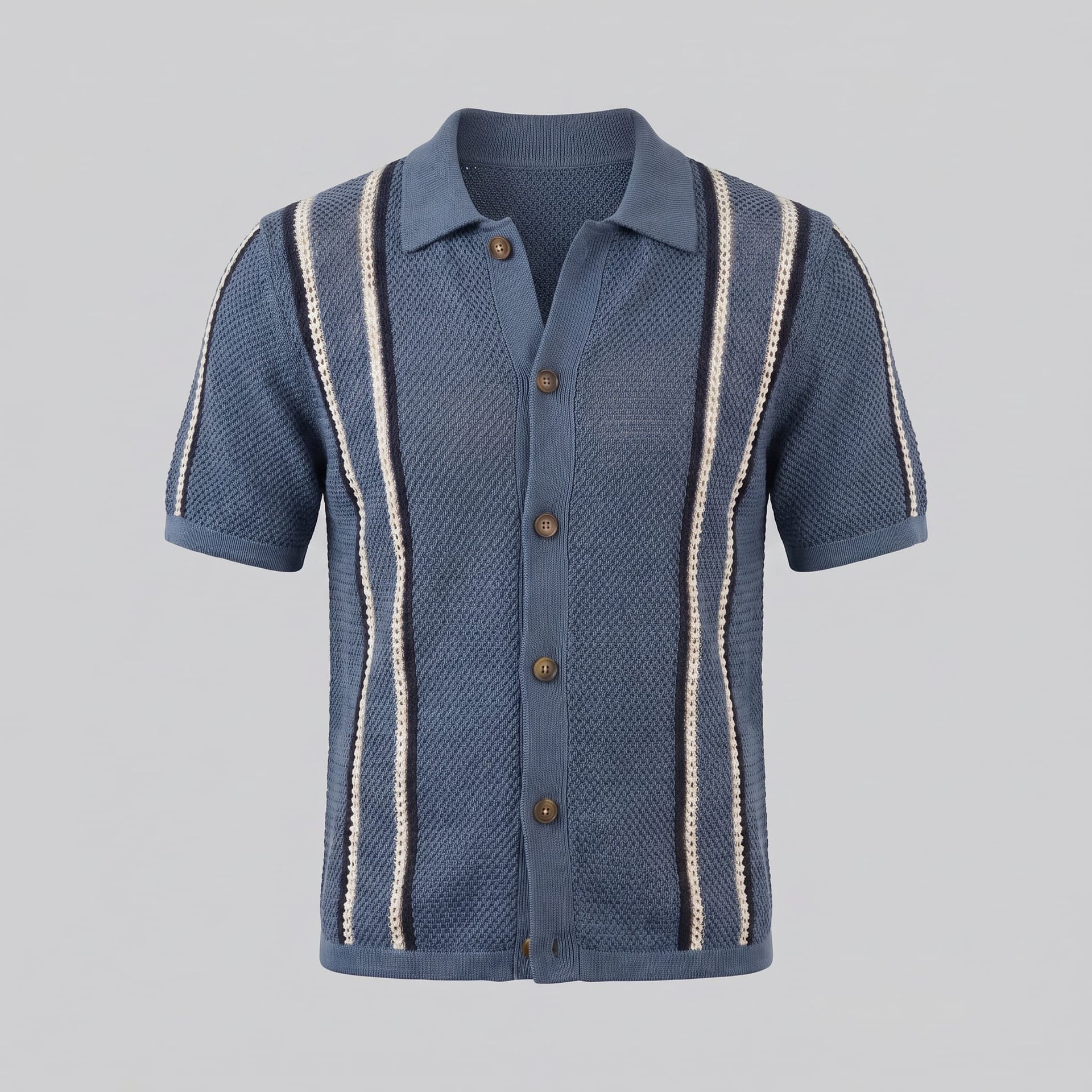 Herren Strickhemd mit Streifen | Justus