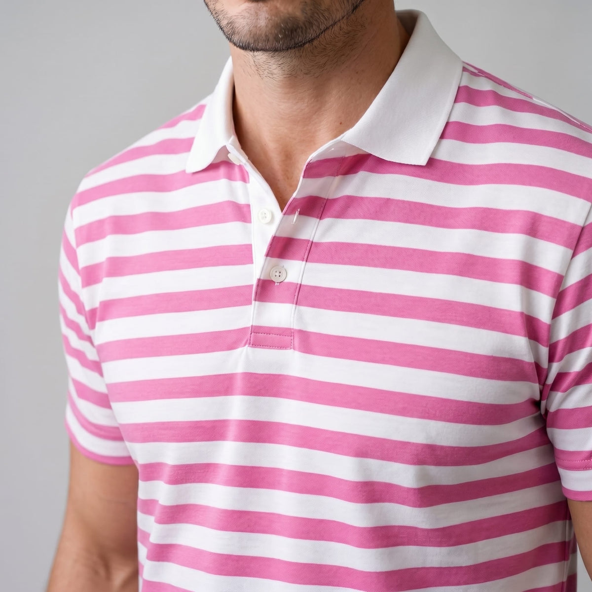 Herren Poloshirt gestreift mit Kontrastkragen | Oswald
