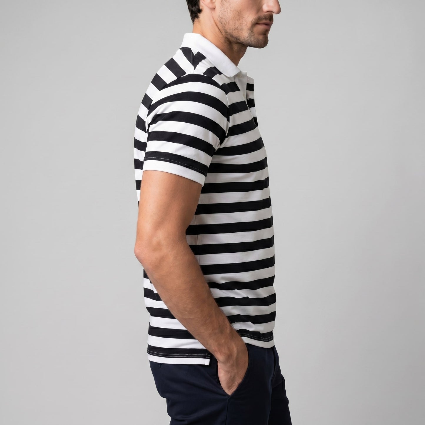 Herren Poloshirt gestreift mit Kontrastkragen | Oswald_8
