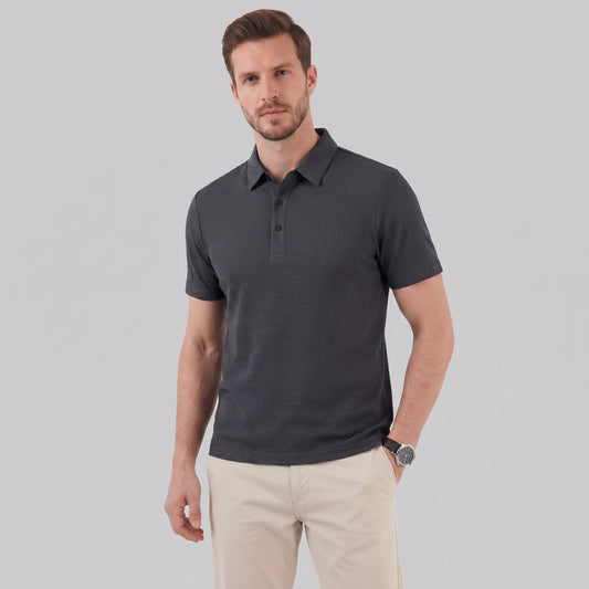 Herren Poloshirt mit Waffelstruktur und Knopfleiste | Otmar_1
