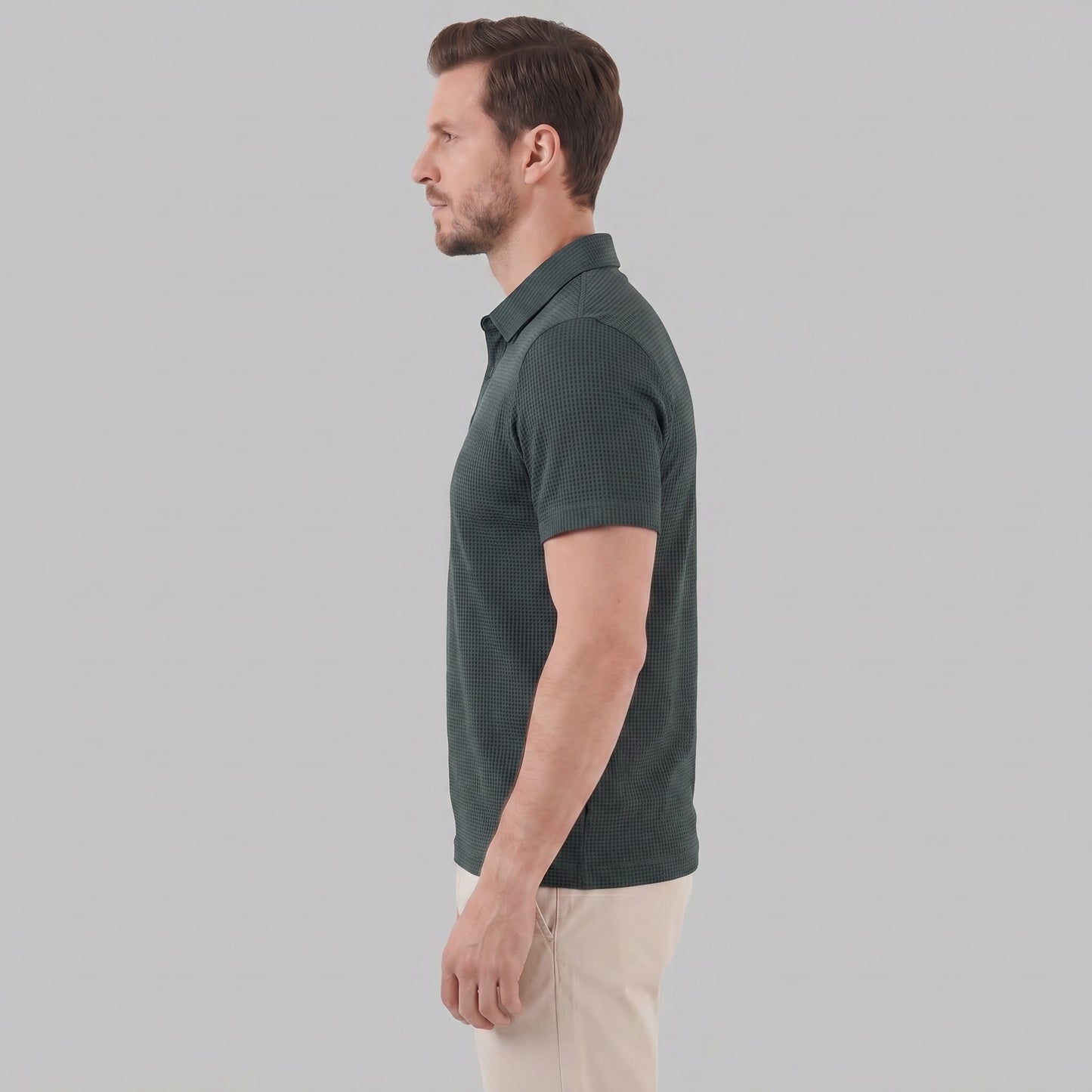 Herren Poloshirt mit Waffelstruktur und Knopfleiste | Otmar_12