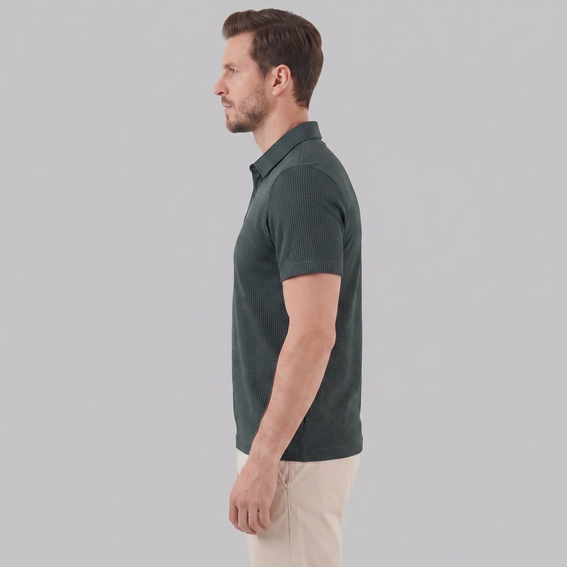 Herren Poloshirt mit Waffelstruktur und Knopfleiste | Otmar