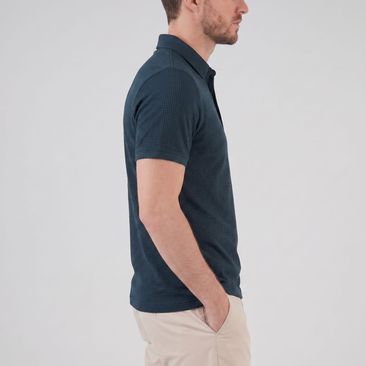Herren Poloshirt mit Waffelstruktur und Knopfleiste | Otmar