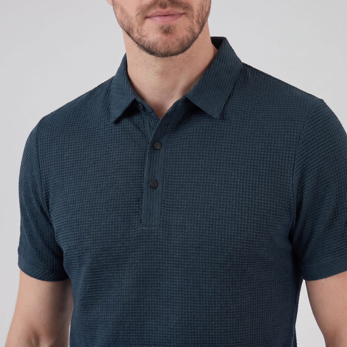 Herren Poloshirt mit Waffelstruktur und Knopfleiste | Otmar