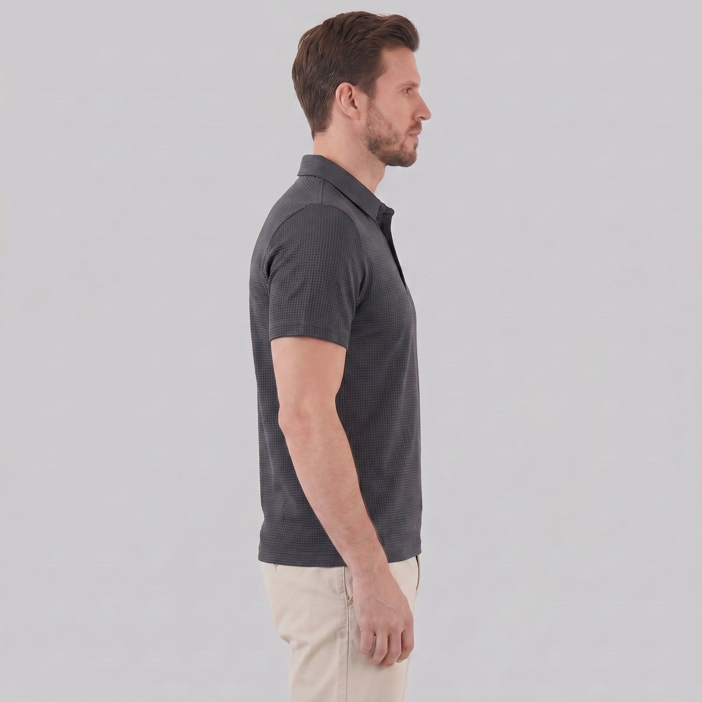Herren Poloshirt mit Waffelstruktur und Knopfleiste | Otmar_2