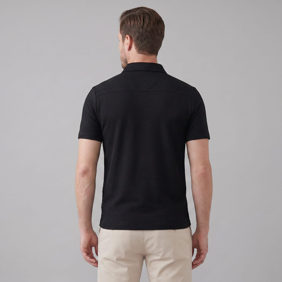 Herren Poloshirt mit Waffelstruktur und Knopfleiste | Otmar