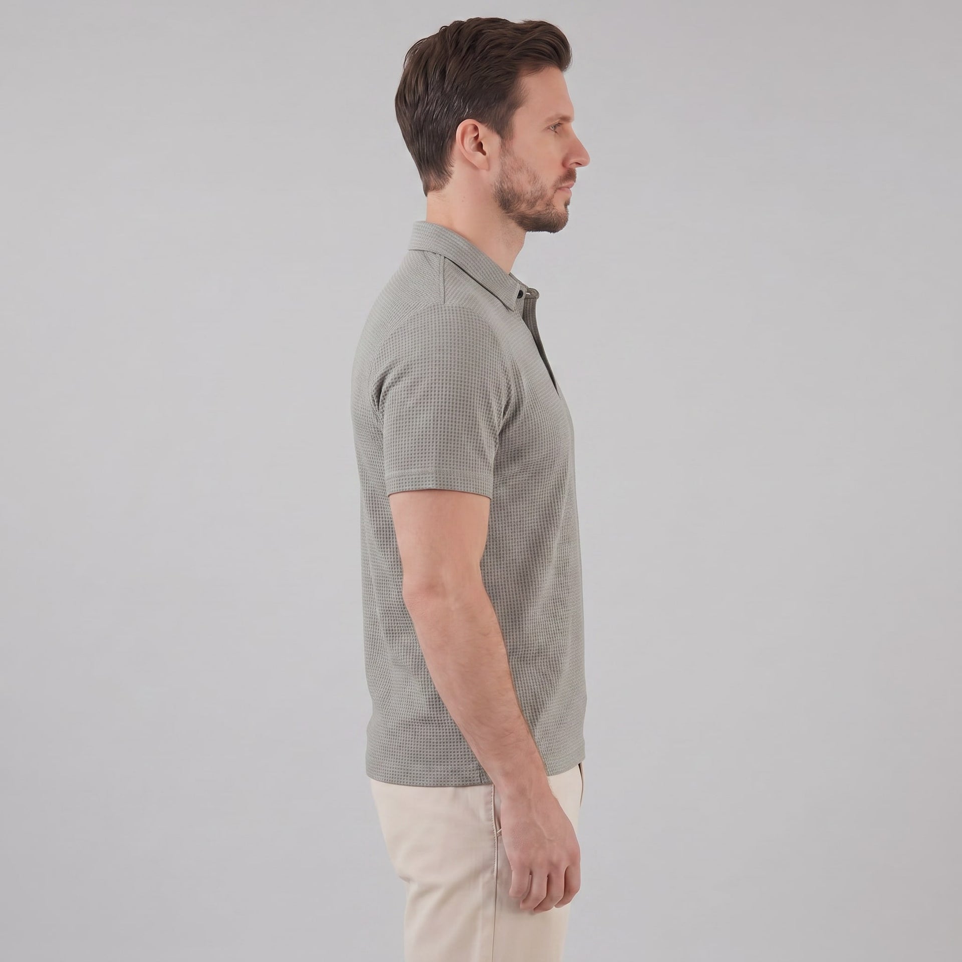 Herren Poloshirt mit Waffelstruktur und Knopfleiste | Otmar