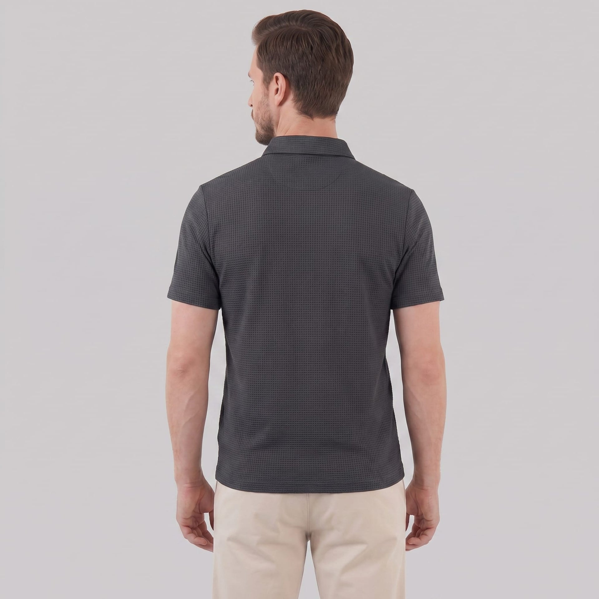 Herren Poloshirt mit Waffelstruktur und Knopfleiste | Otmar