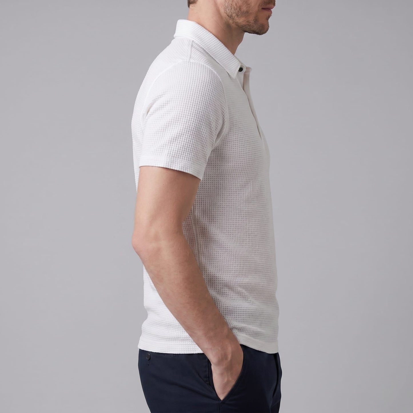 Herren Poloshirt mit Waffelstruktur und Knopfleiste | Otmar_7