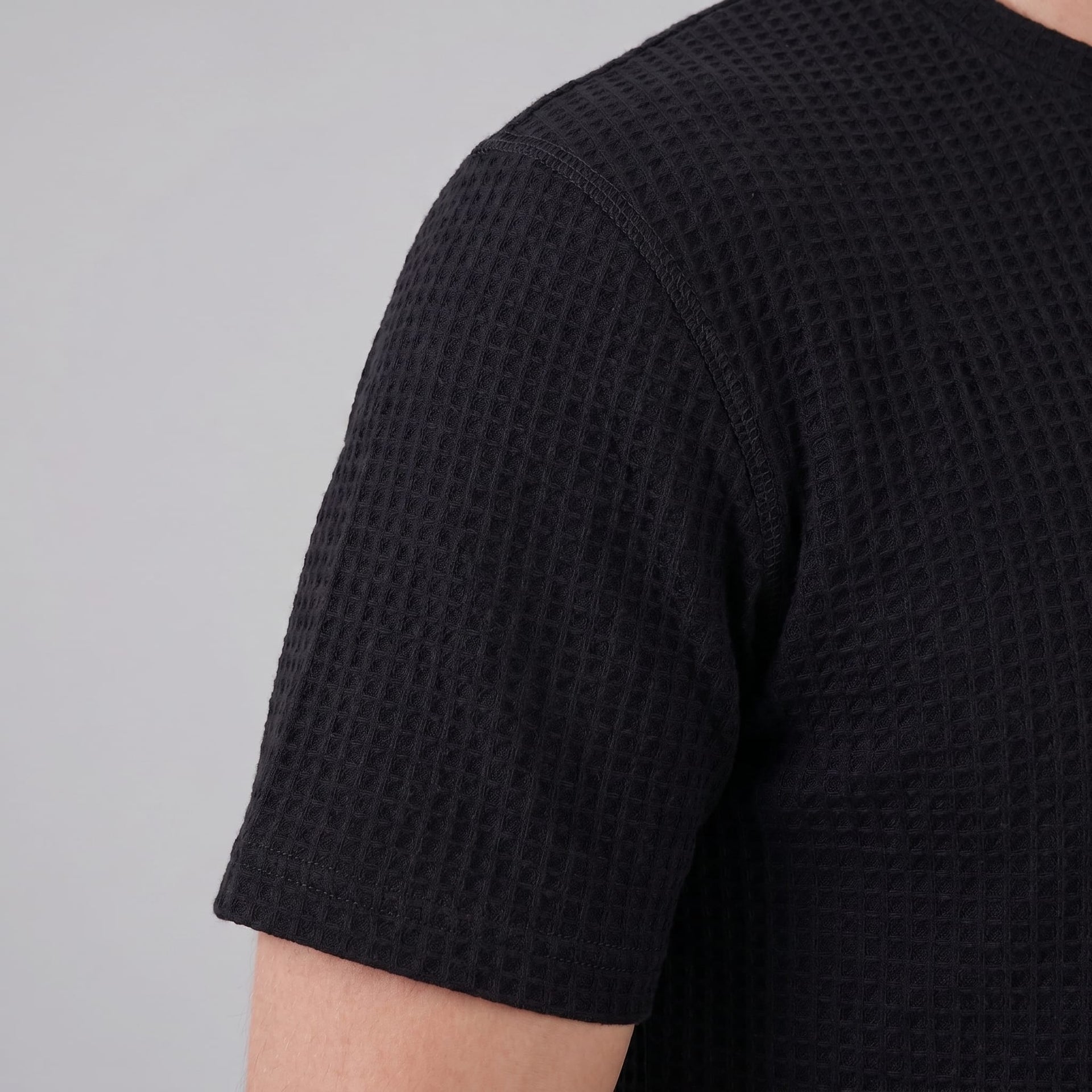 Herren Waffelstrick-T-Shirt mit Rundhals | Kajetan