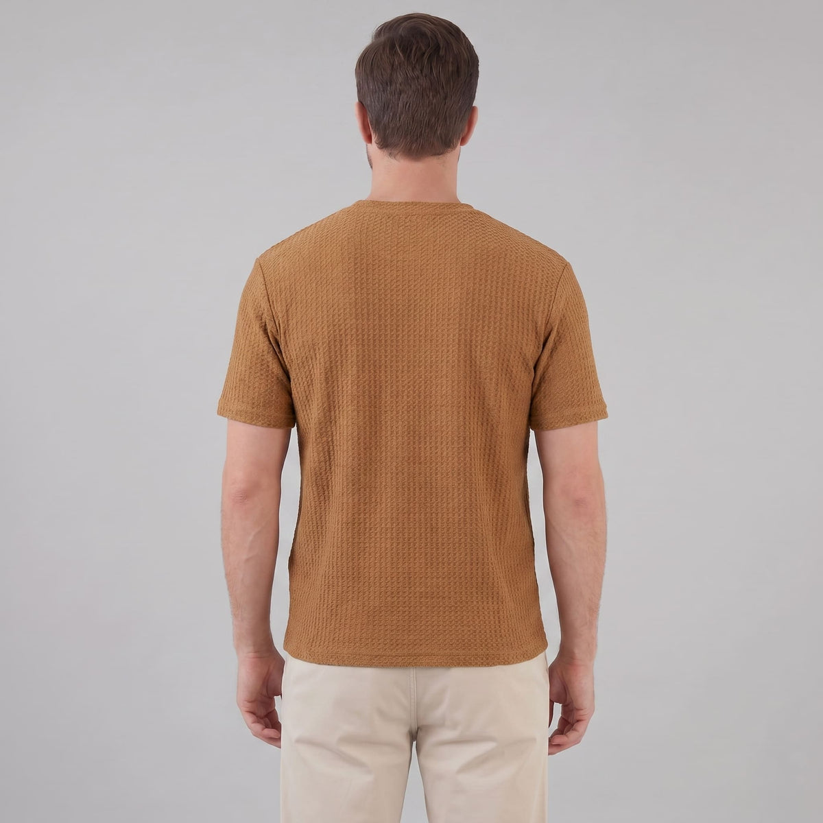 Herren Waffelstrick-T-Shirt mit Rundhals | Kajetan_18