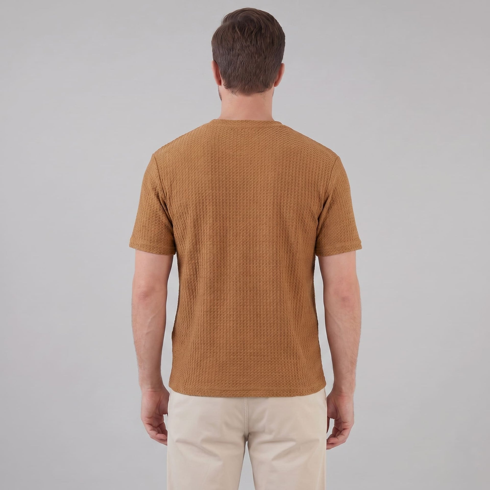Herren Waffelstrick-T-Shirt mit Rundhals | Kajetan