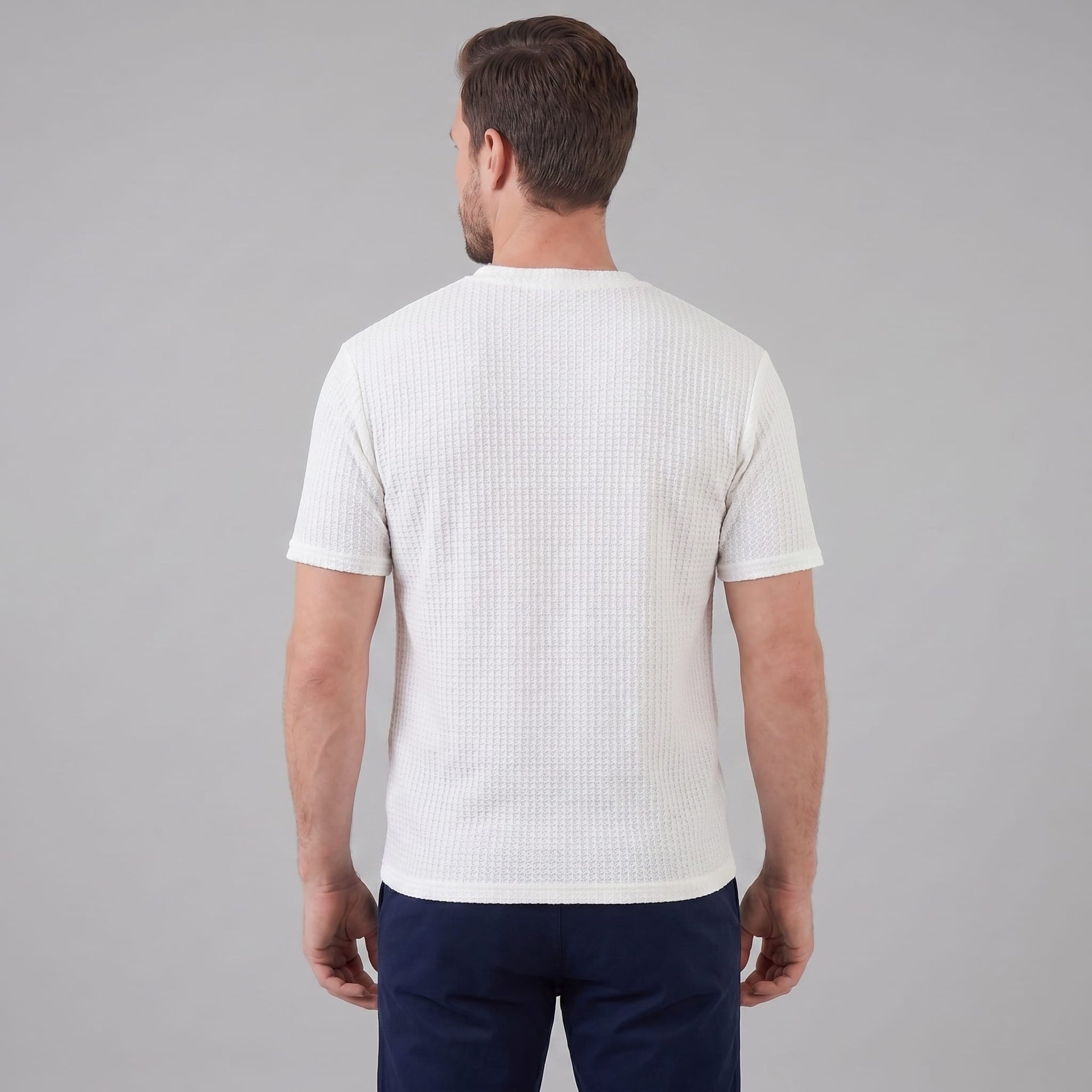 Herren Waffelstrick-T-Shirt mit Rundhals | Kajetan