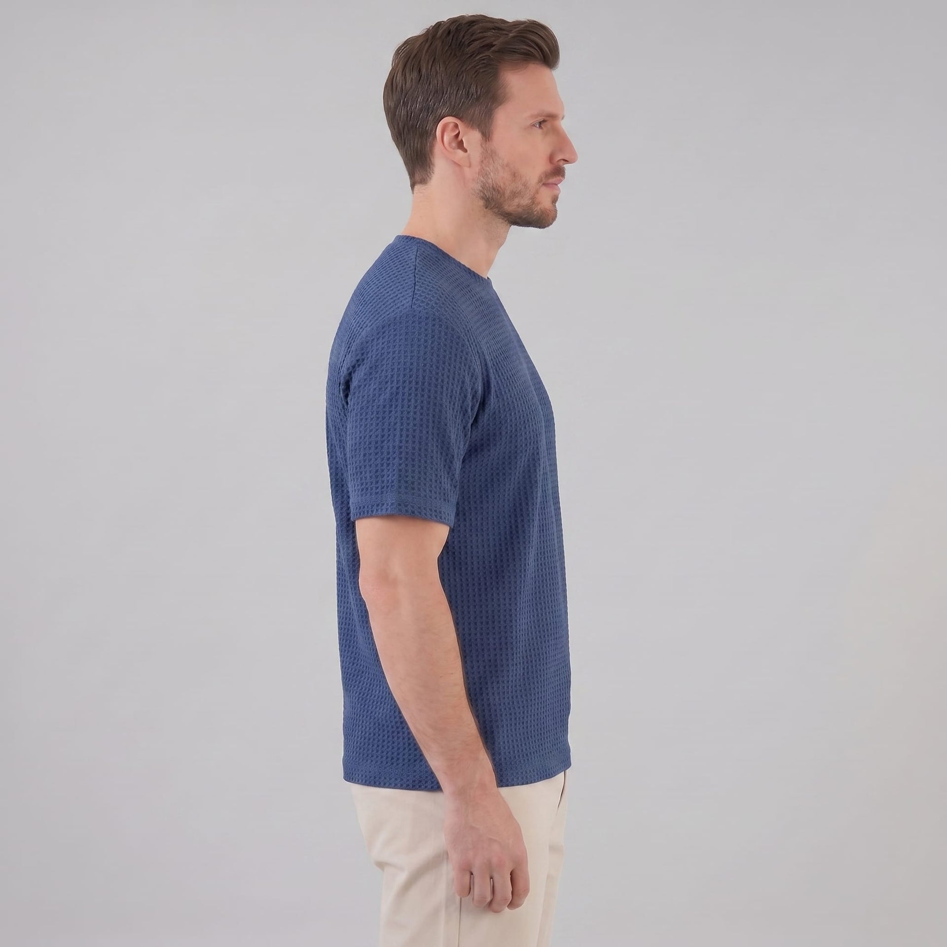 Herren Waffelstrick-T-Shirt mit Rundhals | Kajetan