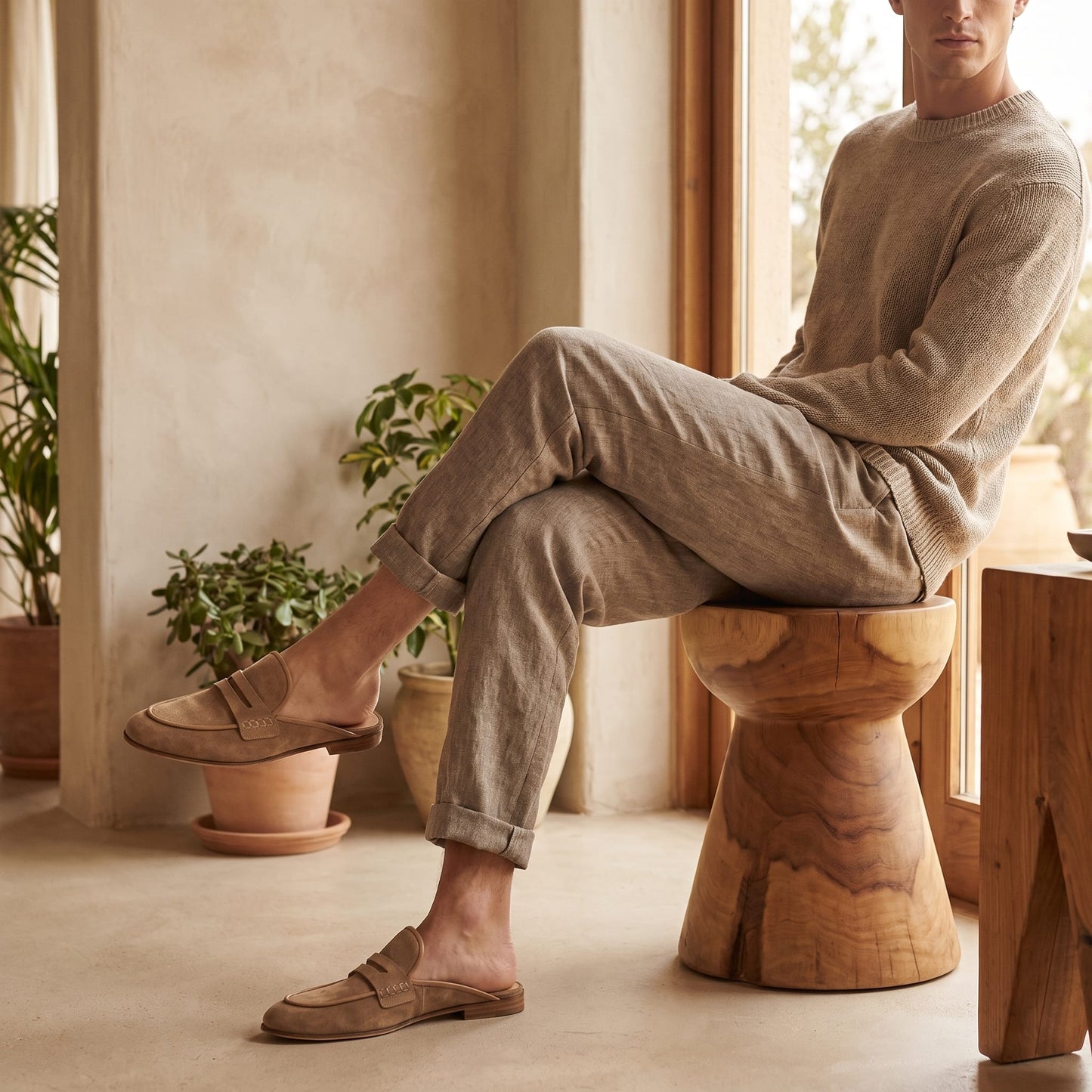Herren Wildleder-Loafer Mule mit Pennysteg | Jens_6