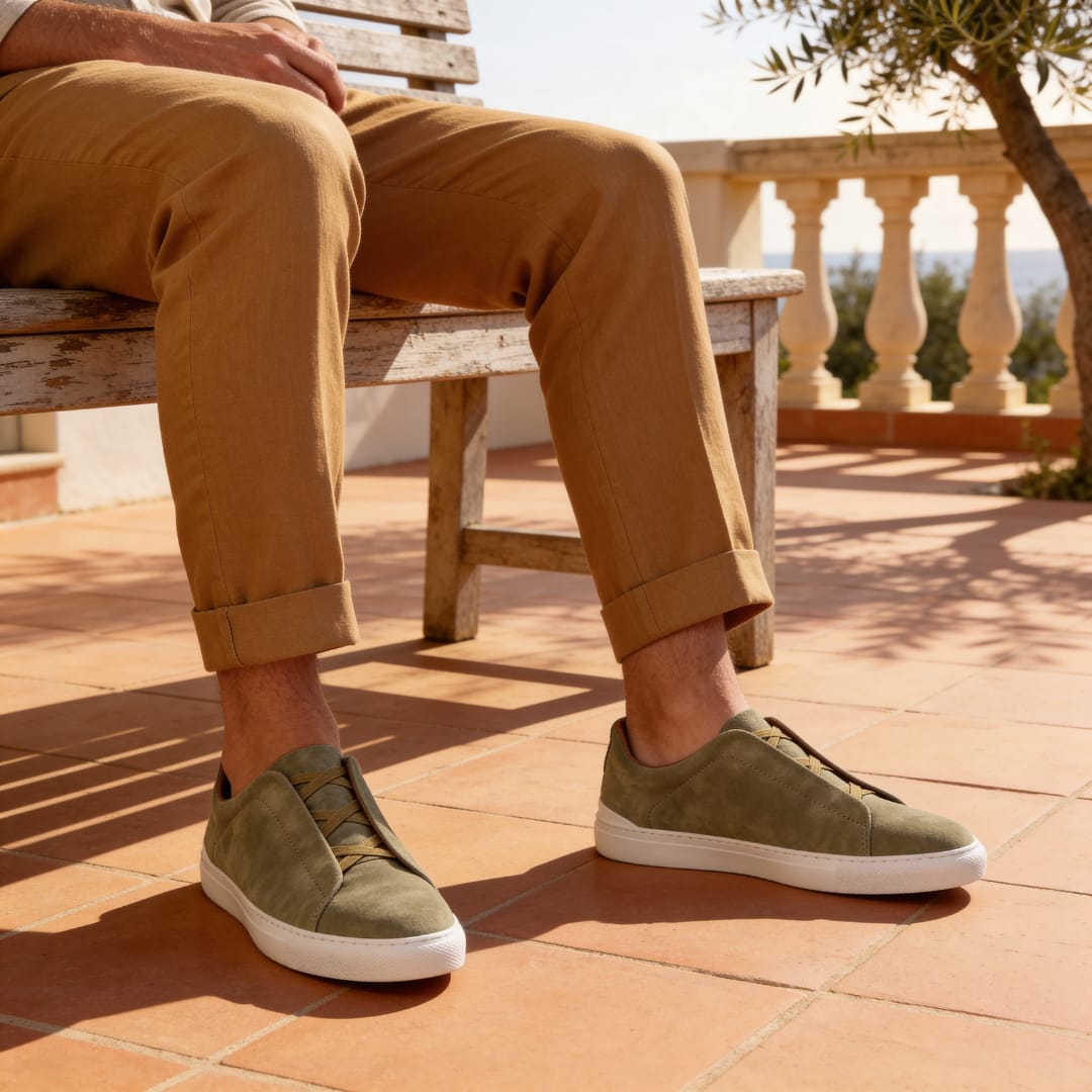 Herren Sneaker mit elastischen Kreuzbändern | Gerd
