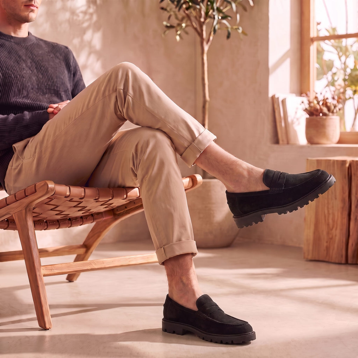 Herren Wildleder-Penny-Loafer mit Profilsohle | Daniel