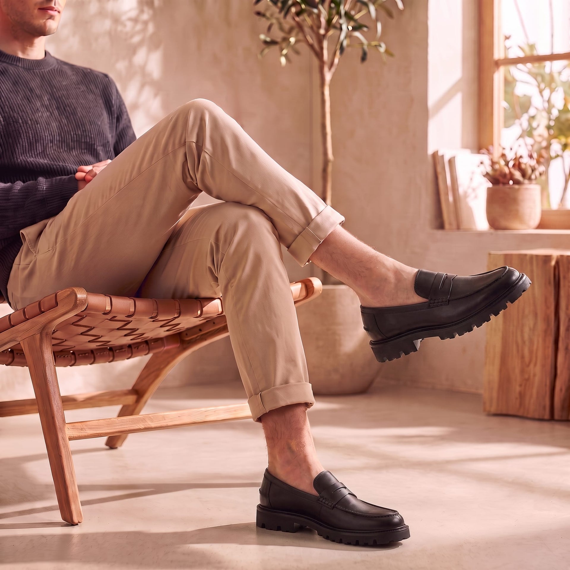 Herren Wildleder-Penny-Loafer mit Profilsohle | Daniel
