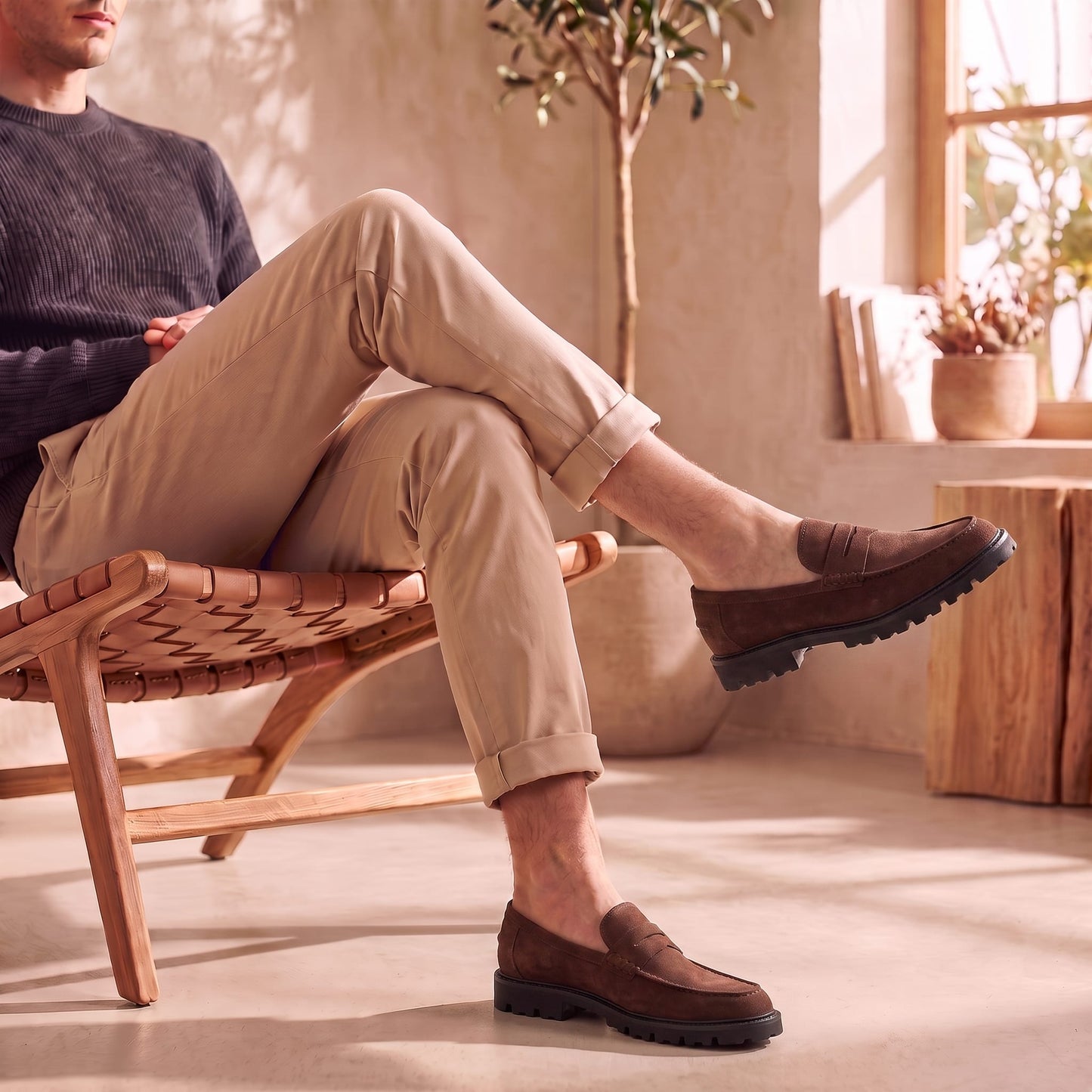 Herren Wildleder-Penny-Loafer mit Profilsohle | Daniel_24
