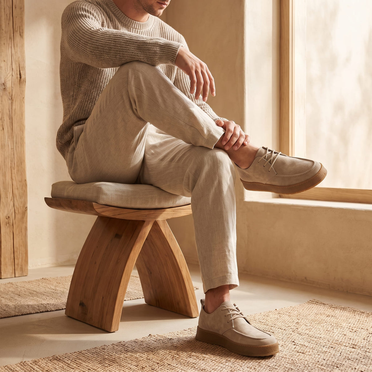 Herren Kunstlederschuhe in Wildlederoptik mit Gummisohle | Gottlieb