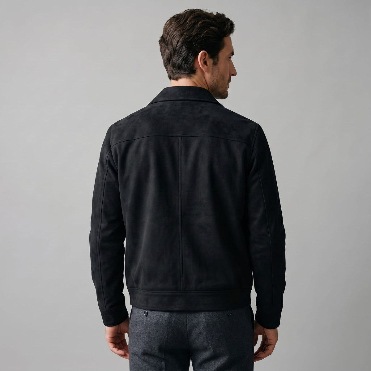 Herren Wildlederjacke mit Hemdkragen | Albrecht