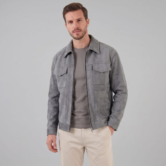 Herren Wildlederjacke mit Hemdkragen | Gerd_1