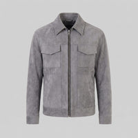 Herren Wildlederjacke mit Hemdkragen | Gerd