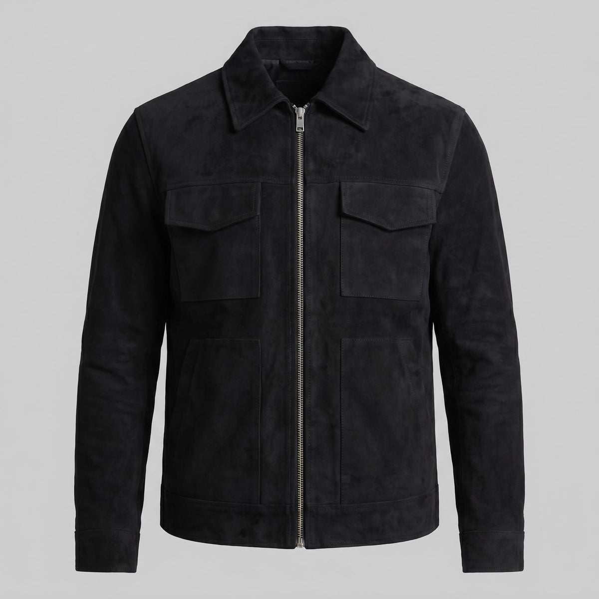 Herren Wildlederjacke mit Hemdkragen | Gerd