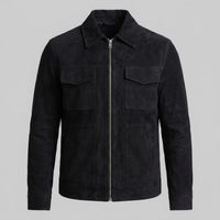 Herren Wildlederjacke mit Hemdkragen | Gerd