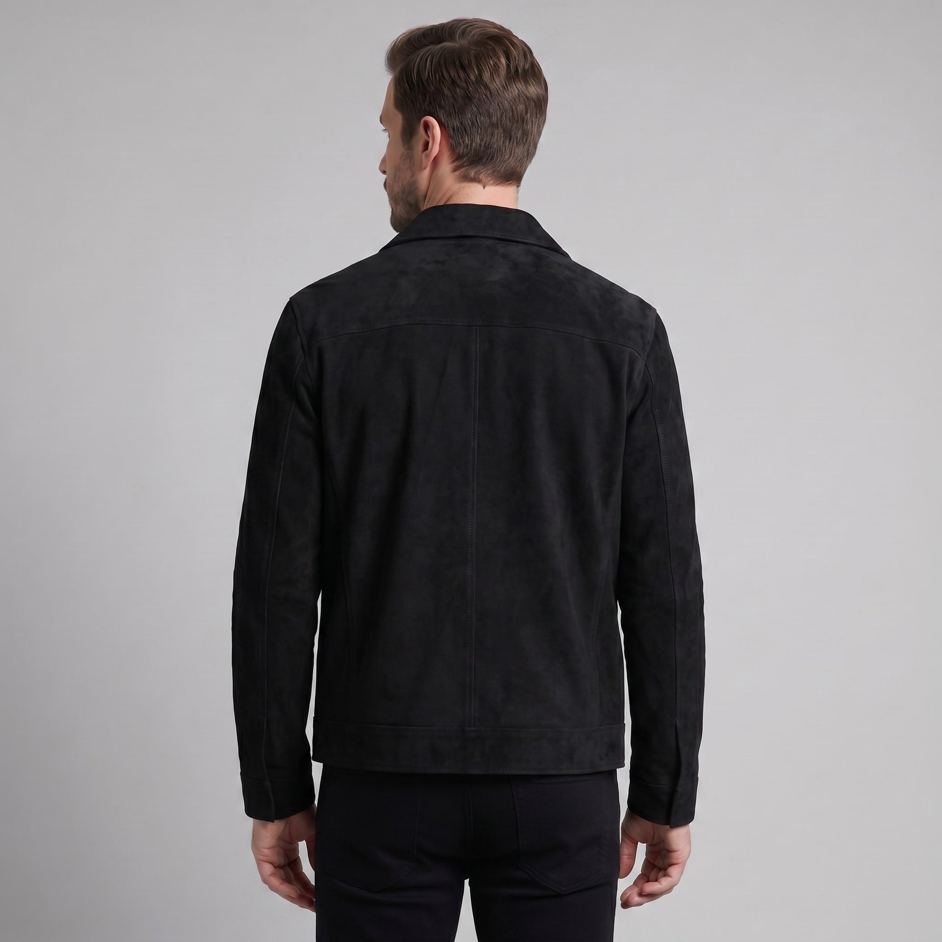 Herren Wildlederjacke mit Hemdkragen | Gerd