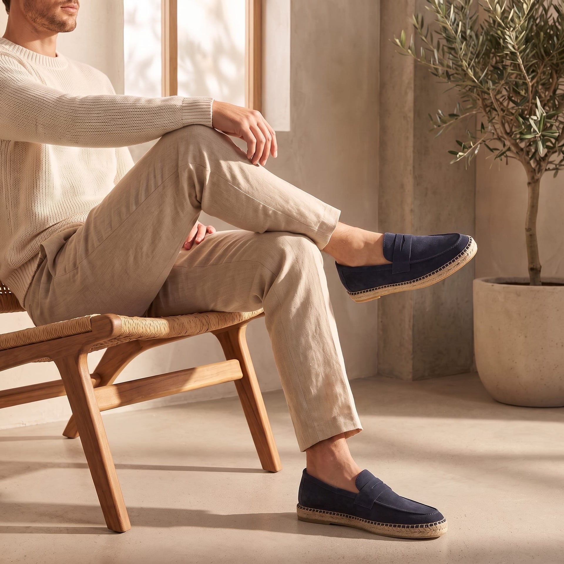 Herren Wildleder-Loafer mit Espadrille-Sohle | Eduard