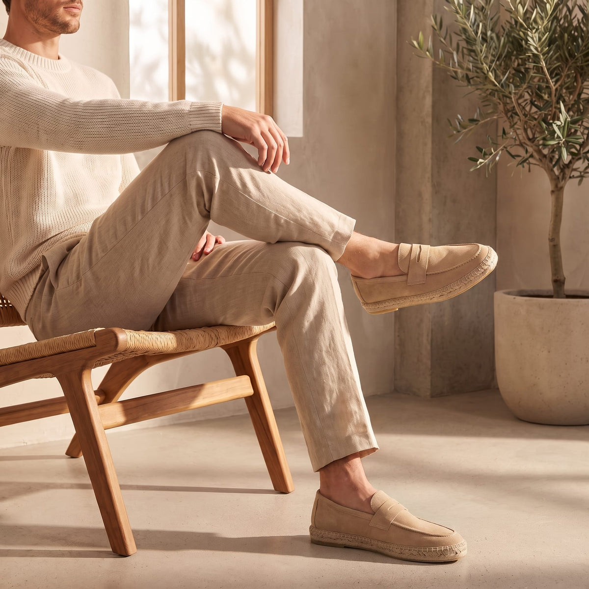 Herren Wildleder-Loafer mit Espadrille-Sohle | Eduard_24