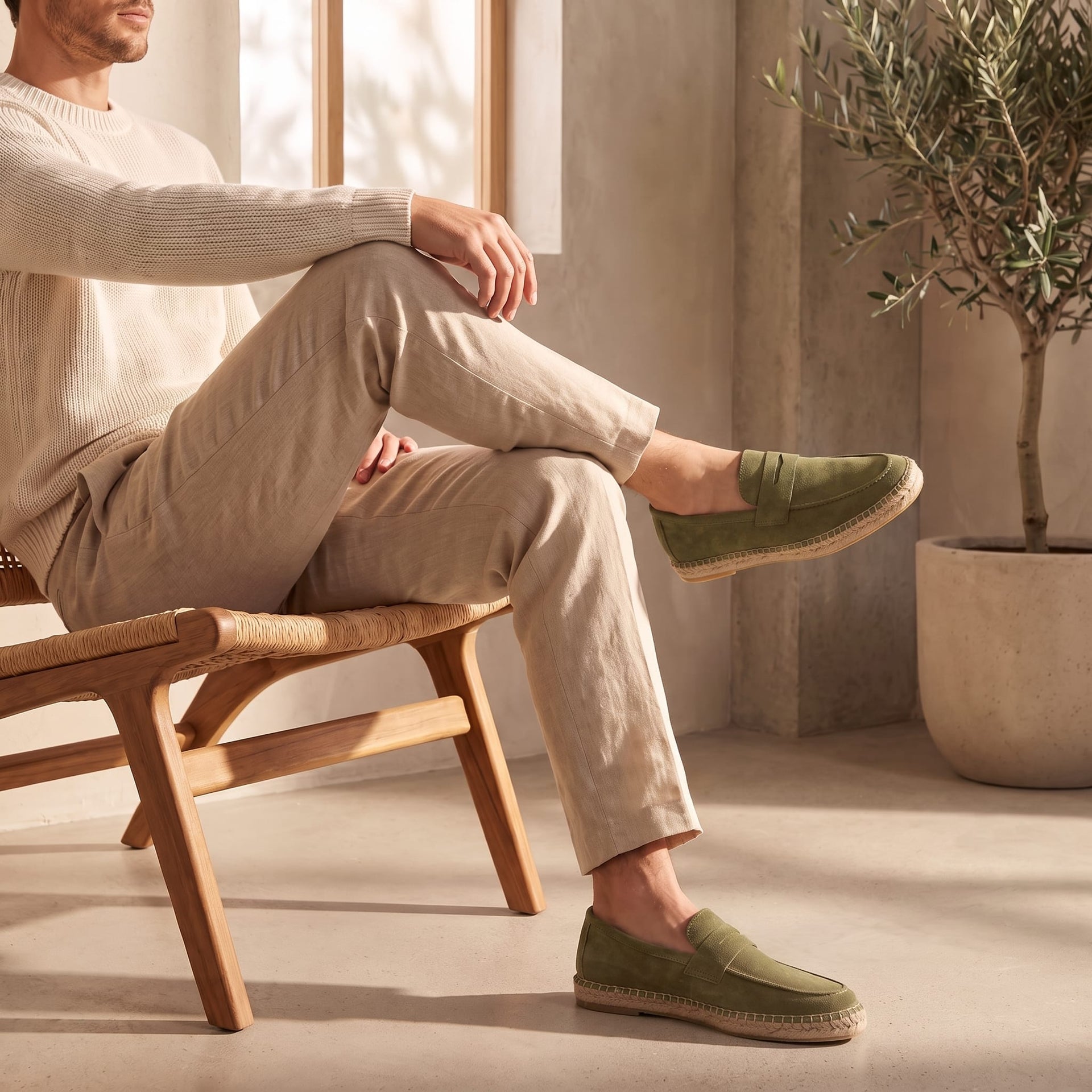 Herren Wildleder-Loafer mit Espadrille-Sohle | Eduard