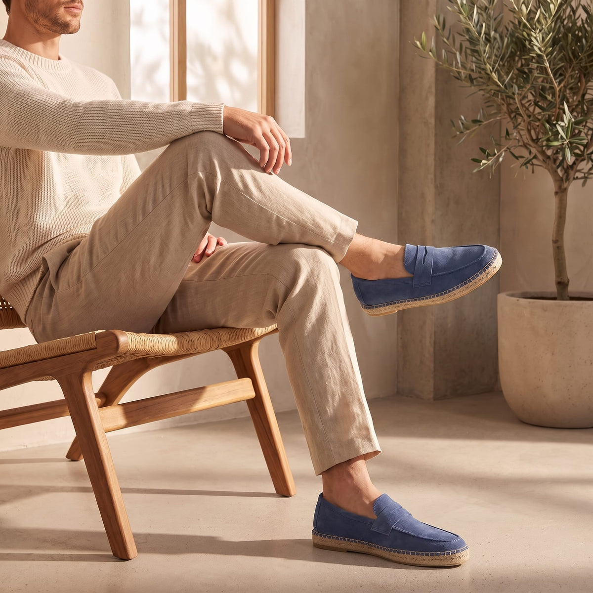 Herren Wildleder-Loafer mit Espadrille-Sohle | Eduard_42