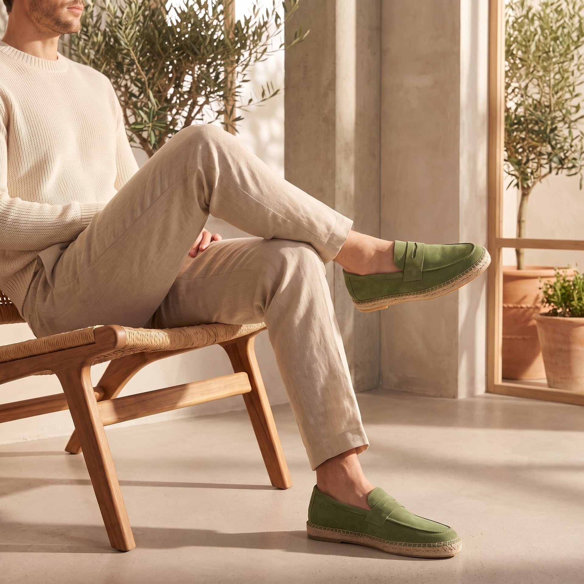 Herren Wildleder-Loafer mit Espadrille-Sohle | Eduard